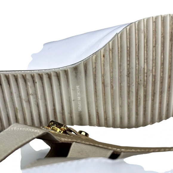 Stuart Weitzman Leather Gold and White  Gateway Zip Sneaker - Picture 12 of 12